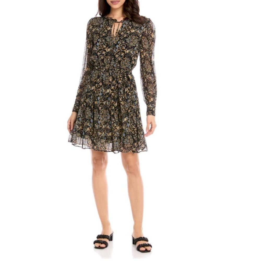 FIFTEEN TWENTY - Midnight Floral Crinkle Georgette